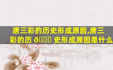 唐三彩的历史形成原因,唐三彩的历 🐛 史形成原因是什么